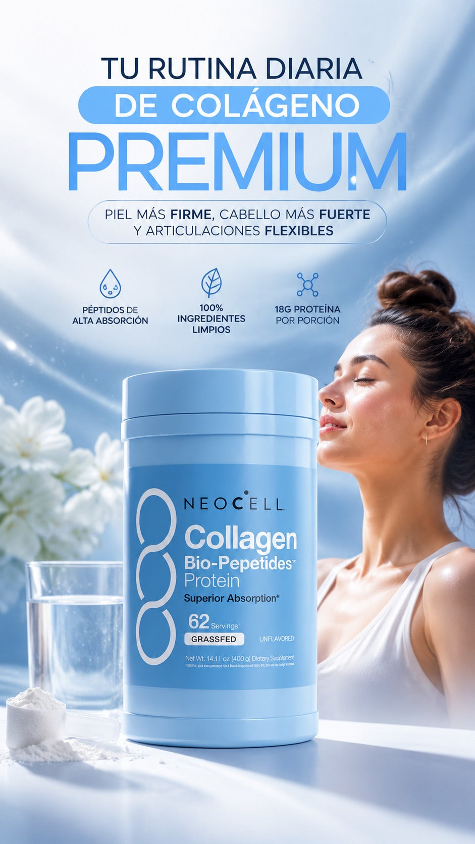 Colágeno Hidrolizado Neocell Bio-Peptides – Fórmula Avanzada Anti-Edad y Firmeza