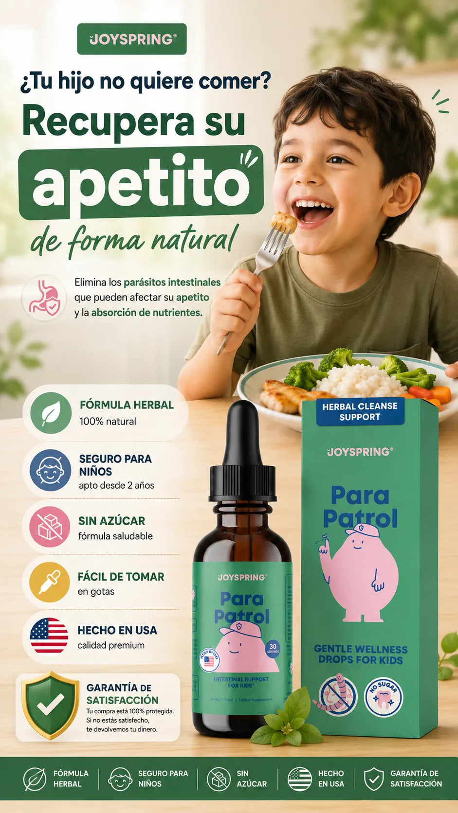 ParaPatrol JoySpring™ Protector Digestivo Infantil Orgánico